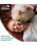 Câinele mănâncă o bobiță și-ți lasă pupici pe bărbiță cu Gel dentar fără periaj pentru căței TropiClean 59ml