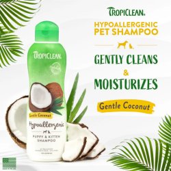 Curățare delicată și hidratare intensă. Șampon hipoalergenic pentru câini și pisici TropiClean Gentle Coconut, 355ml