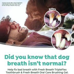 Momente magice pline de soare și afecțiune! Periuță dinți câini talie mare TropiClean Fresh Breath Triple Flex