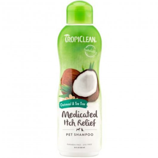 Soare, energie și piele liniștită! Șampon calmant mâncărimi câini pisici TropiClean Oatmeal, 355ml