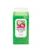 O baie caldă de soare cu Șervețele umede pentru curățare profundă câini și pisici TropiClean Berry and Coconut, 100 bucăți