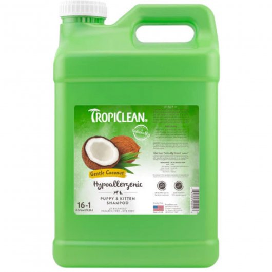 Fără lacrimi cu Șampon hipoalergenic pentru câini și pisici TropiClean Gentle Coconut, 3.78L