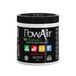 Aer exotic și curat cu Neutralizator de mirosuri neplăcute și odorizant solid PowAir Block Passion Fruit, 170g