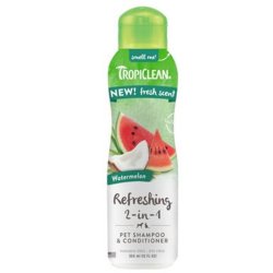 Blană curată cu Șampon și balsam 2 în 1 pentru câini și pisici TropiClean Watermelon, 355ml
