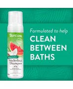 Între spălări cu Șampon fără clătire cu aromă de pepene roșu pentru câini și pisici TropiClean Waterless Watermelon, 236ml