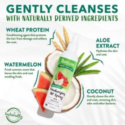 Proteine din grâu cu Spray deodorant și neutralizator de mirosuri pentru câini și pisici TropiClean Watermelon, 236ml