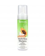 Baie fără apă cu Șampon fără clătire cu papaya și nucă de cocos pentru câini și pisici TropiClean Waterless, 236ml
