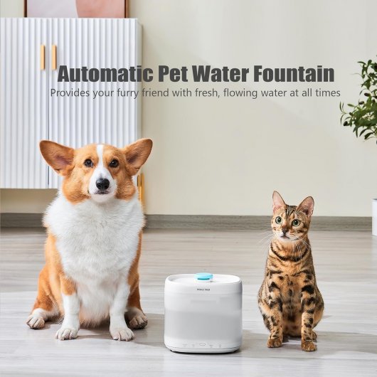 Apă curgătoare cu Fântână de apă Pawgether P3s cu senzor radar pentru câini și pisici, 2L