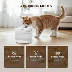 Trei moduri de lucru cu Fântână de apă Pawgether P3s cu senzor radar pentru câini și pisici, 2L