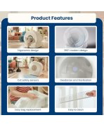 Funcții principale cu Litiera automata inteligenta pentru pisici Boyu Pawgether Comfy Smart 1 cu Wi-Fi, 50L