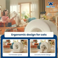 Intrare joasă cu Litiera automata inteligenta pentru pisici Boyu Pawgether Comfy Smart 1 cu Wi-Fi, 50L