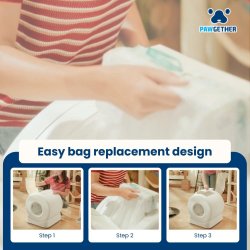 Schimbare sac cu Litiera automata inteligenta pentru pisici Boyu Pawgether Comfy Smart 1 cu Wi-Fi, 50L