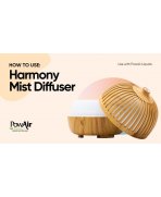 Oază de liniște cu Difuzor ultrasonic și neutralizator de mirosuri PowAir Harmony cu LED, 180ml