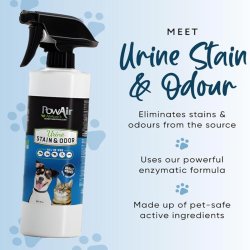 Formulă sigură cu Soluție bio-enzimatică pentru îndepărtarea petelor și mirosului de urină PowAir Urine, 464ml