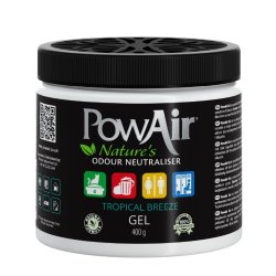 Briza oceanului cu Gel neutralizator de mirosuri și odorizant de cameră PowAir Gel Tropical Breeze, 400g