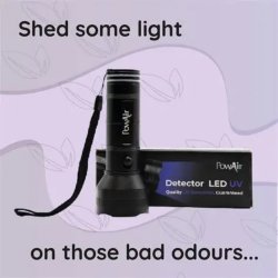 Ambalaj original cu Lanternă UV pentru detectarea petelor de urină câini și pisici PowAir Torch