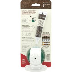 Detalii de ingrijire cu Set gel dentar cu aromă de vită afumată TropiClean Enticers și minge dentară KONG SM