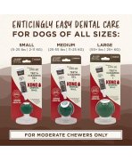 Gama respirație proaspătă cu Set gel dentar cu aromă de vită afumată TropiClean Enticers și minge dentară KONG SM