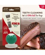 Aroma de vita cu Set gel dentar cu aromă de vită afumată TropiClean Enticers și minge dentară KONG MD