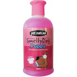 Îngrijire delicata cu Șampon și balsam 2 în 1 pentru câini juniori Pet Natura Smelly Dog Puppy, 500ml