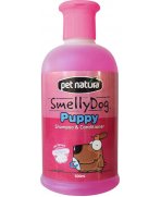 Îngrijire delicata cu Șampon și balsam 2 în 1 pentru câini juniori Pet Natura Smelly Dog Puppy, 500ml