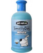 Alb imaculat cu Șampon și balsam pentru căței cu blană albă Pet Natura Smelly Dog White, 500ml
