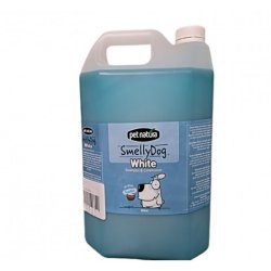 Format profesional cu Șampon și balsam pentru căței cu blană albă Pet Natura Smelly Dog White, 4L