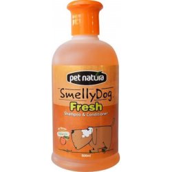 Hidratare fină cu Șampon și balsam pentru căței Pet Natura Smelly Dog Fresh aromă de Piersică, 500ml