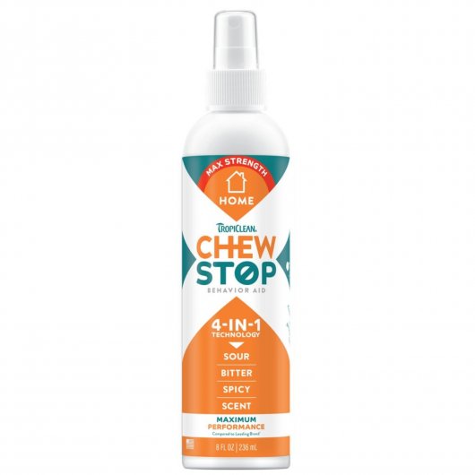 Protecție mobilă cu Spray pentru câini împotriva rosului TropiClean Chew Stop MAX, 236ml