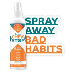 Prieten de nadejde cu Spray pentru câini împotriva rosului TropiClean Chew Stop MAX, 236ml