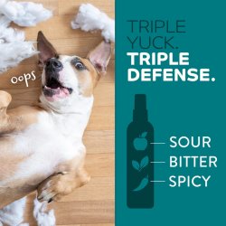 Tripla protectie cu Spray pentru câini împotriva rosului TropiClean Chew Stop, 236ml