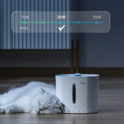 Stare de bine silentioasa cu Fântână de apă Pawgether Drip 1T cu senzor radar și pompă fără fir, 2.5L