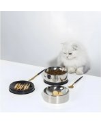 Meditatie felina cu Bol mare Pawgether pentru animale de companie din oțel inoxidabil 2 în 1 Bowl 2S