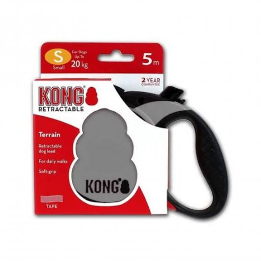Siguranță KONG cu Lesă retractabilă KONG Terrain Small 5m Gri pentru câini până la 20kg