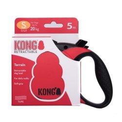 Siguranță KONG cu Lesă retractabilă KONG Terrain Small 5m Roșie pentru câini până la 20kg