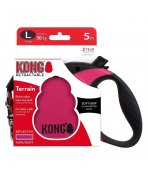 Siguranță KONG cu Lesă retractabilă KONG Terrain Large 5m Fucsia pentru câini până la 50kg