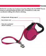Perfecta pentru plimbarile zilnice KONG cu Lesă retractabilă KONG Terrain Large 5m Fucsia pentru câini până la 50kg