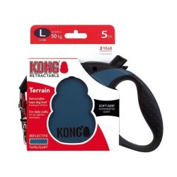 Siguranță KONG cu Lesă retractabilă KONG Terrain Large 5m Albastră pentru câini până la 50kg