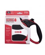 Siguranță KONG cu Lesă retractabilă KONG Explore Large 7.5m Roșie pentru câini până la 50kg