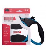 Siguranță KONG cu Lesă retractabilă KONG Explore Large 7.5m Albastră pentru câini până la 50kg