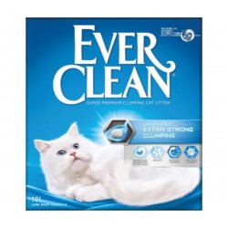 Nisip litieră Ever Clean Extra Strong Clumping Unscented 10L pentru pisici sensibile