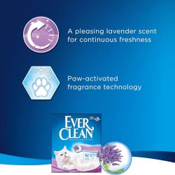 Neutralizare dubla activa cu Nisip litieră Ever Clean Lavender Parfumat 6L pentru pisici