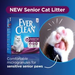Compactare de inalta densitate cu Nisip litieră Ever Clean Senior Cat Parfumat 10L pentru pisici senioare