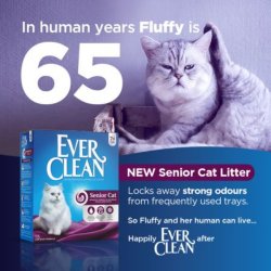 Bariera moleculara anti-miros cu Nisip litieră Ever Clean Senior Cat Parfumat 10L pentru pisici senioare