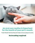 Prezentare lifestyle pisică relaxată gel dentar TropiClean Fresh Breath 59ml