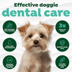 Infografic îngrijire dentară eficientă kit complet TropiClean Oral Care pentru câini de talie mică