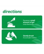 Infografic instrucțiuni de utilizare și direcții periaj kit complet TropiClean Oral Care pentru câini de talie mică