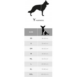 Ghid de mărimi și dimensiuni în centimetri pentru hamul MyFamily mărimea XL