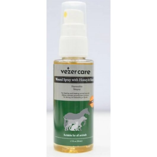 Flacon de spray cu miere Vezer Care 50ml pentru tratamentul pielii și rănilor la animale